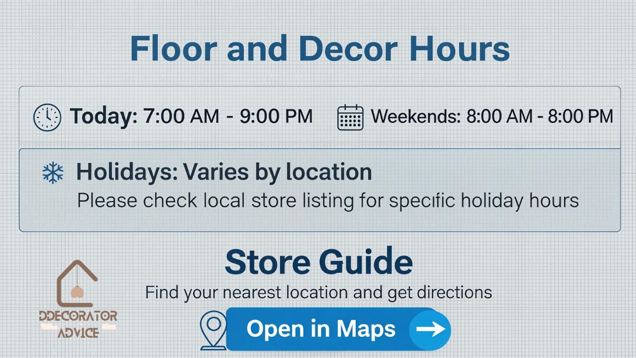 Floor and Decor Hours Today, Weekends, Holidays Store Guide